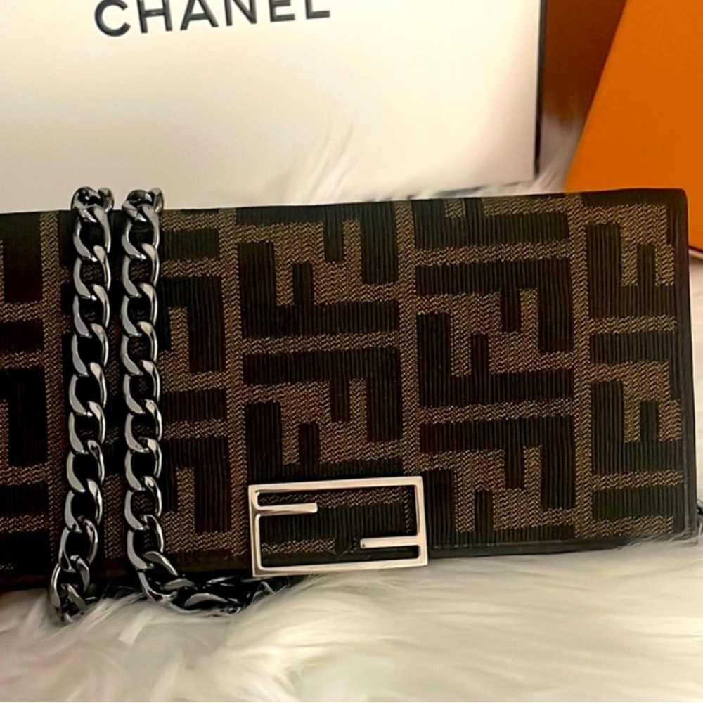 Authentic Fendi Zucca long wallet.